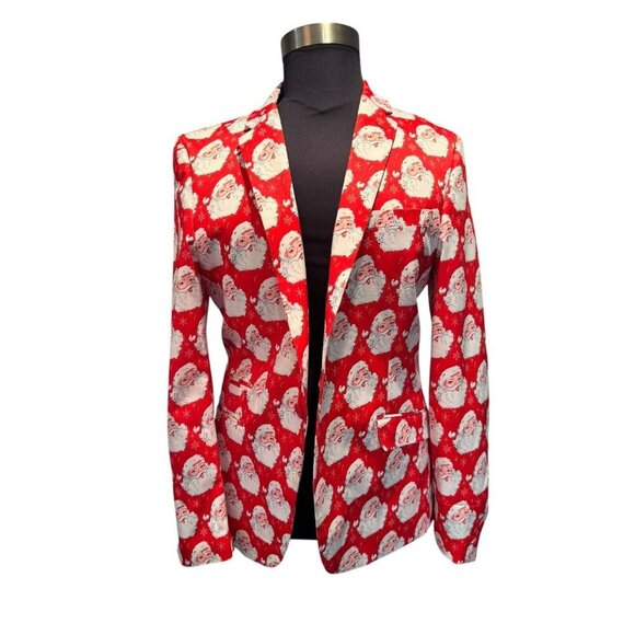 Santa Blazer Christmas Holiday Party‎ Festive Novelty Jacket - Picture 1 of 10